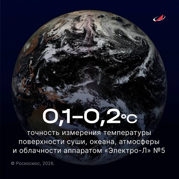 Новейший российский аппарат на высоте 35 786 км: &laquo;Электро-Л&raquo; №5 будет измерять температуру суши, атмосферы и океана с точностью всего 0,1-0,2&nbsp;&deg;С